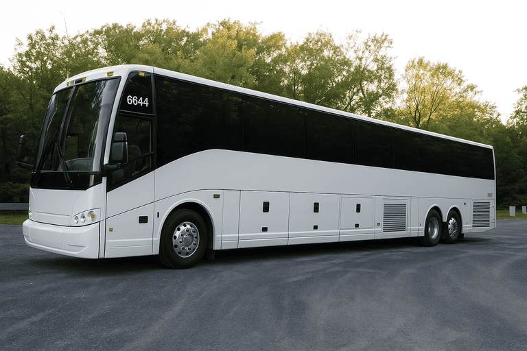 exterior of Charter Bus Rental Sioux City coach bus