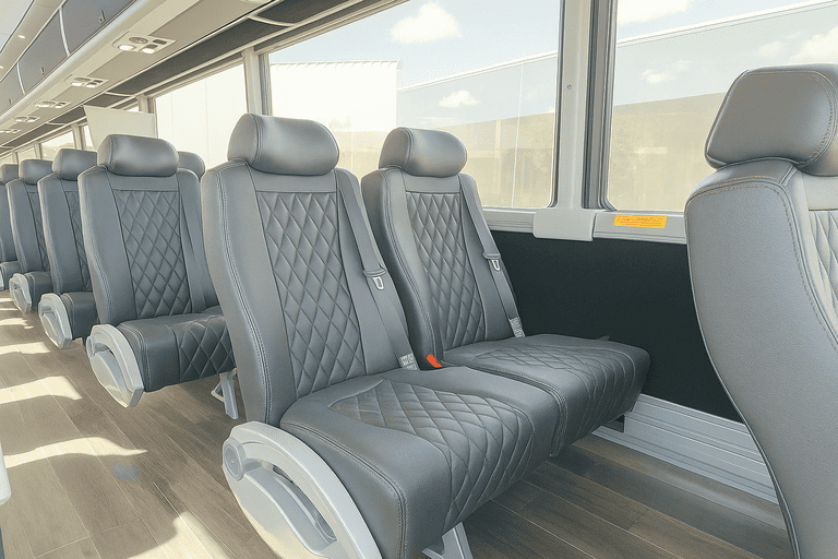 interior of Charter Bus Rental Sioux City charter bus